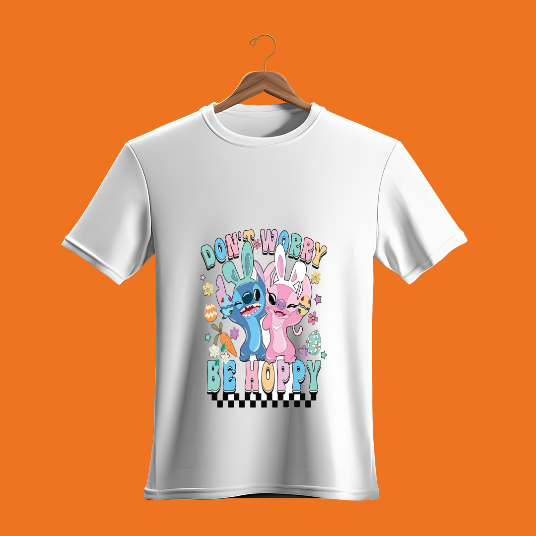 WHITE TSHIRT DONT WORRY BE HAPPY